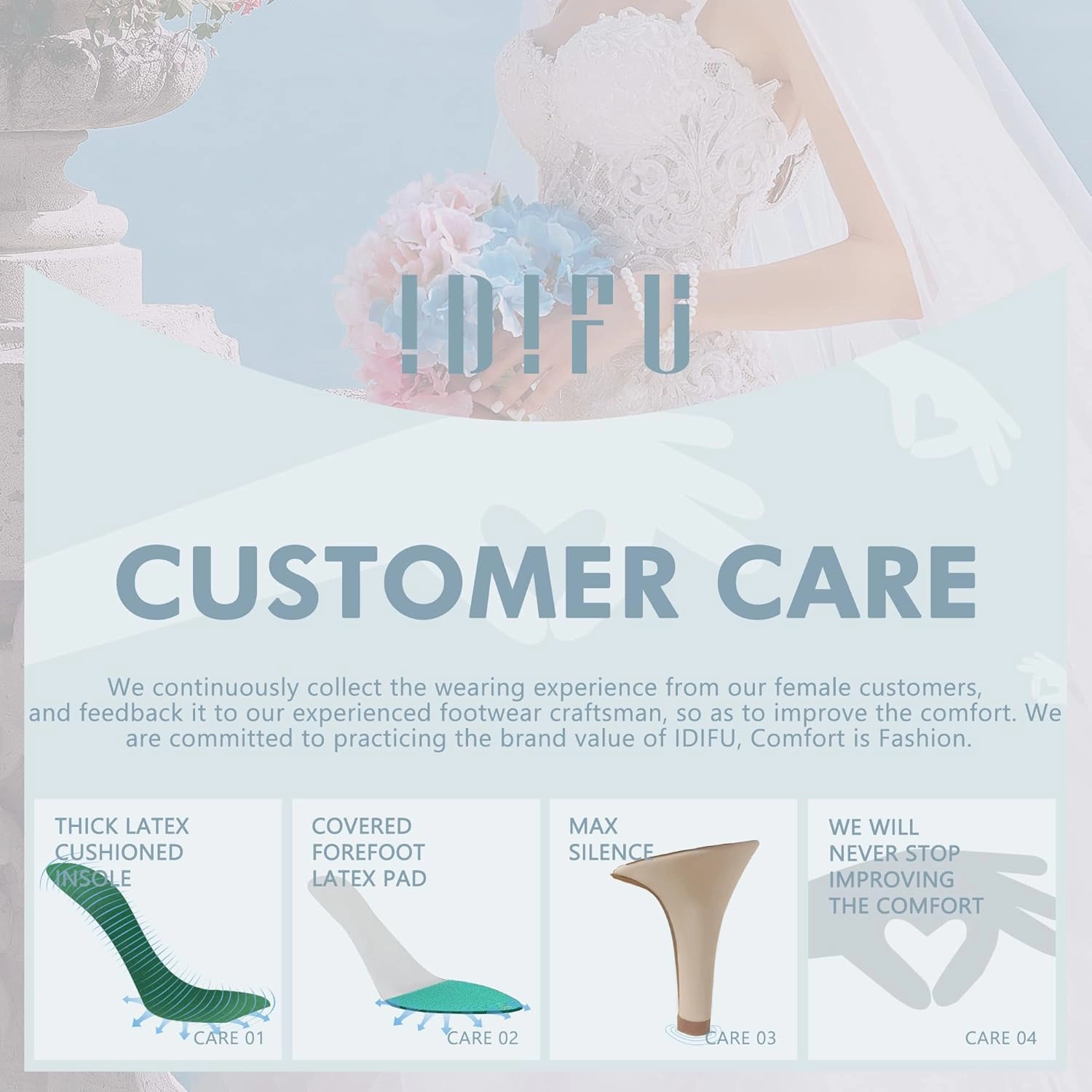 IDIFU Women's 3 Inch Kitten Heels - Dressy Open Toe Heels Ankle Strap Heeled Sandals for Bride Wedding Bridal Shoes On Evening Prom