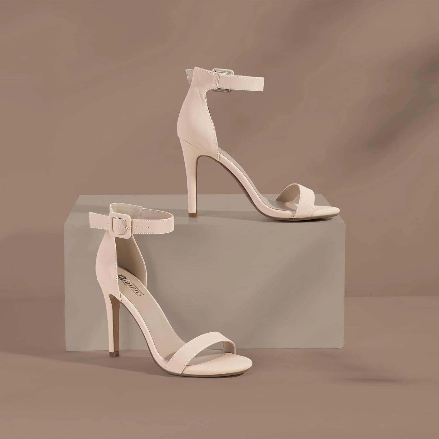 IDIFU Women's High Heels for Women Dressy Stiletto Heels Open Toe Heels Ankle Strap Heeled Sandals for Women on Wedding Party Homecoming