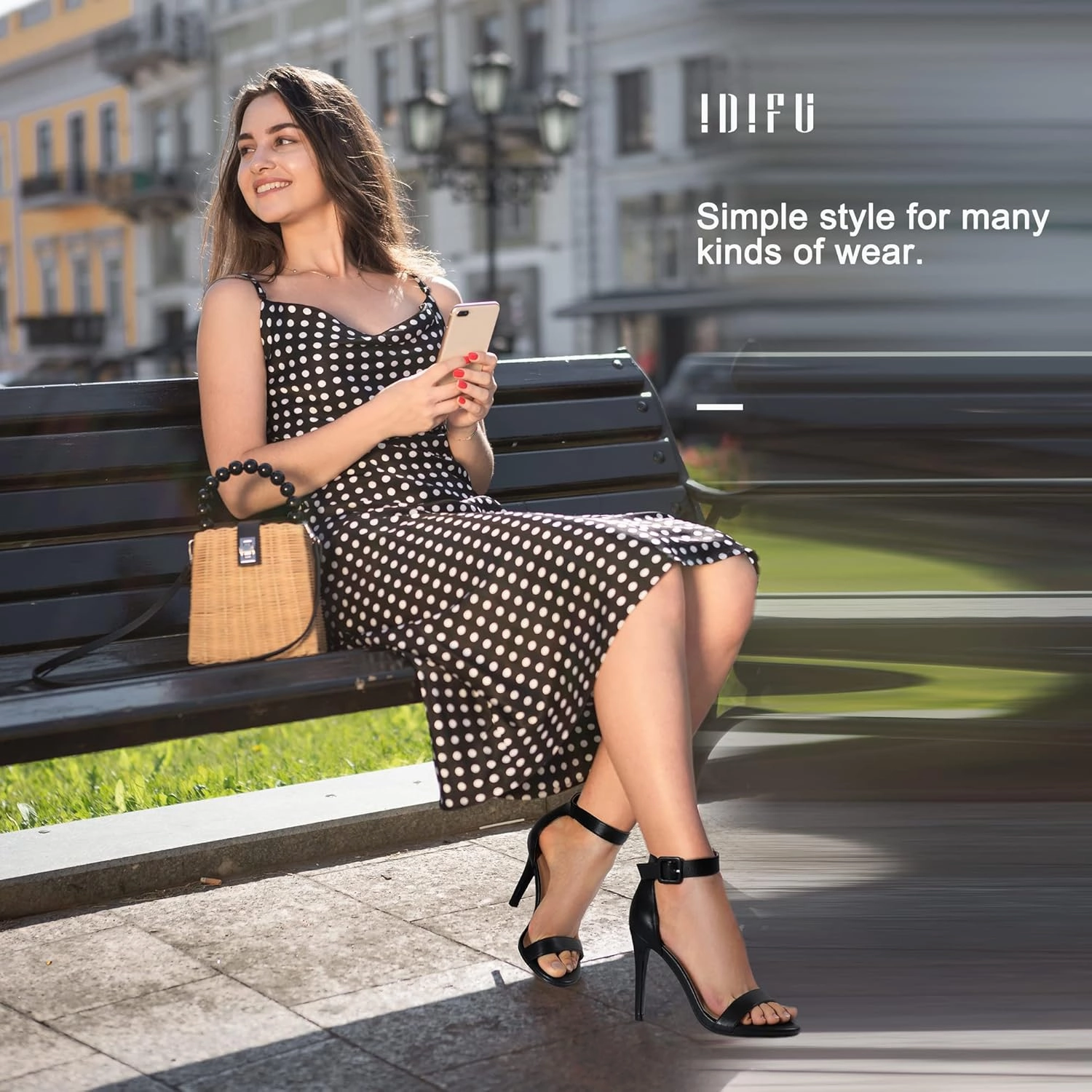 IDIFU Women's High Heels for Women Dressy Stiletto Heels Open Toe Heels Ankle Strap Heeled Sandals for Women on Wedding Party Homecoming