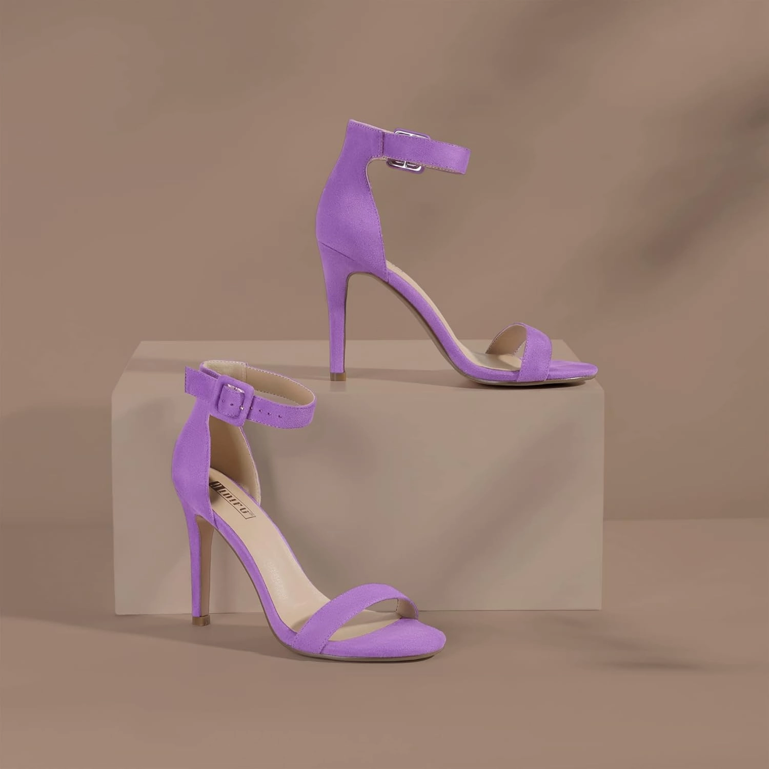 IDIFU Women's High Heels for Women Dressy Stiletto Heels Open Toe Heels Ankle Strap Heeled Sandals for Women on Wedding Party Homecoming
