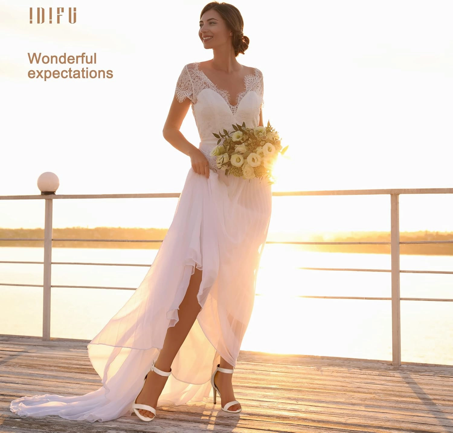 IDIFU Women's High Heels for Women Dressy Stiletto Heels Open Toe Heels Ankle Strap Heeled Sandals for Women on Wedding Party Homecoming
