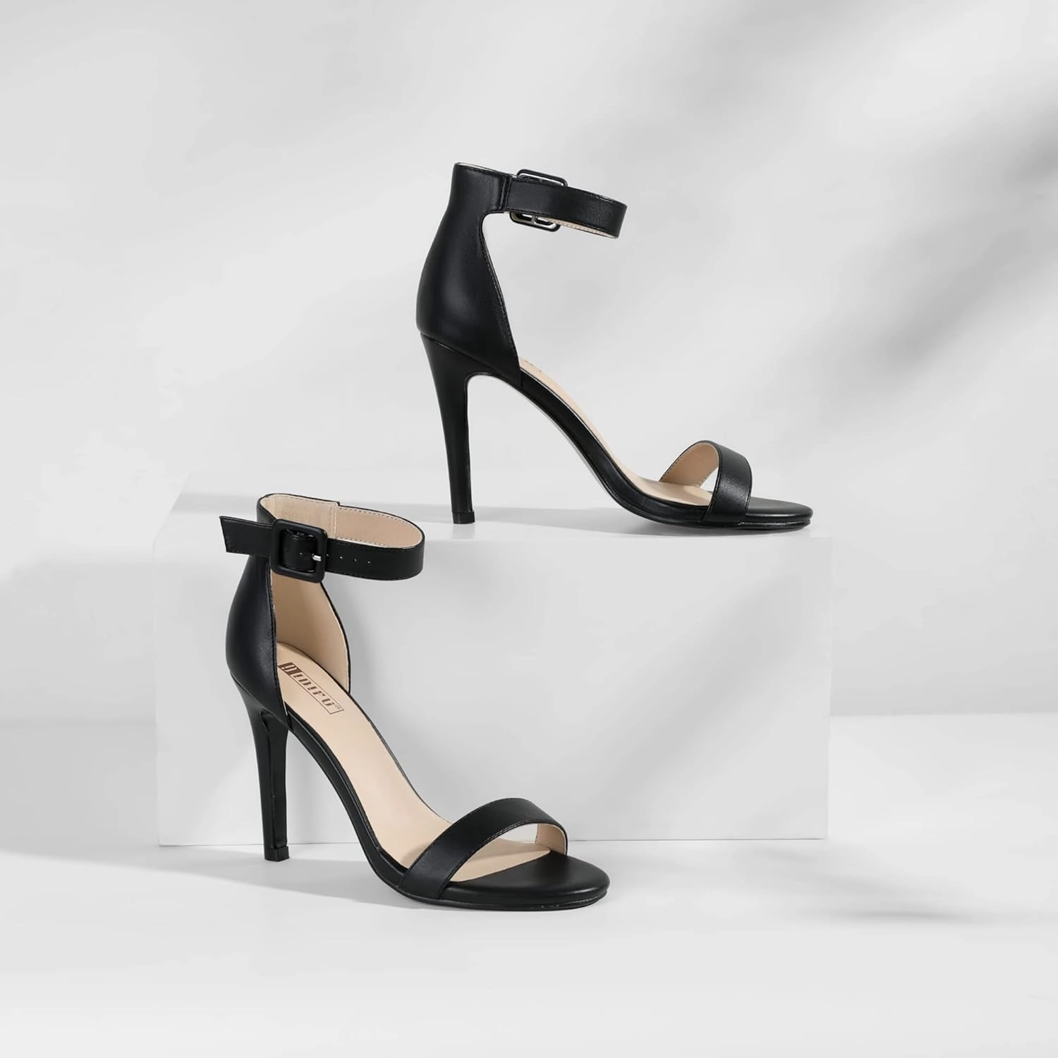 IDIFU Women's High Heels for Women Dressy Stiletto Heels Open Toe Heels Ankle Strap Heeled Sandals for Women on Wedding Party Homecoming