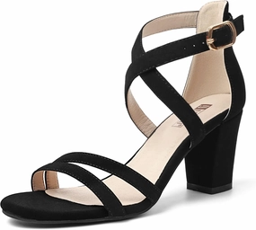 IDIFU Women's IN3 Gita Block Heel Open Toe Strappy Sandals Dress Shoes for Wedding Evening Prom