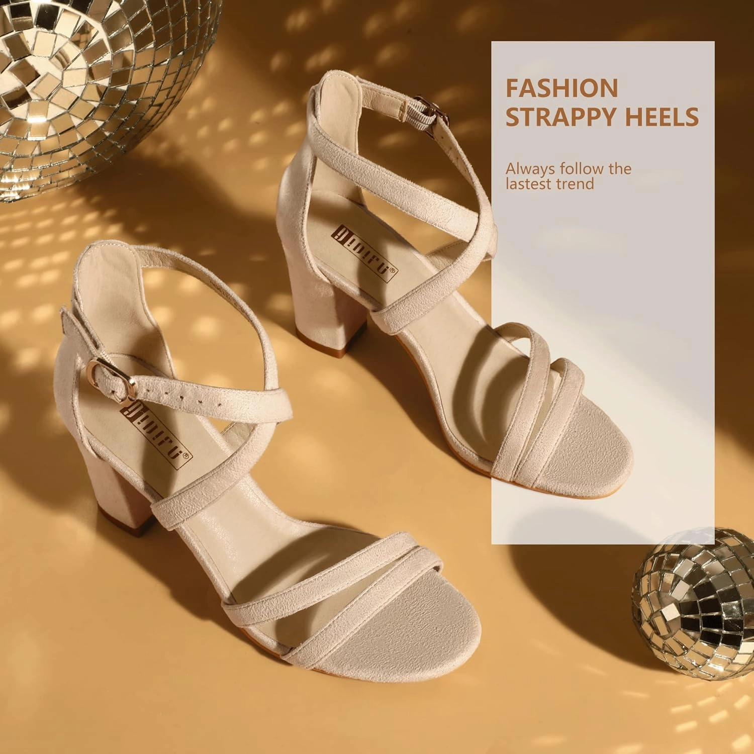IDIFU Women's IN3 Gita Block Heel Open Toe Strappy Sandals Dress Shoes for Wedding Evening Prom