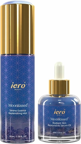 ieró Beauty Glowy Night Rejuvenation Ritual, Hydrating Rose Water Mist   Anti-Aging Serum Face Oil