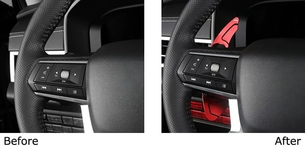 iJDMTOY Ralliart Style Red Lightweight Aluminum Large Paddle Extensions Compatible with 2022-up Mitsubishi Outlander
