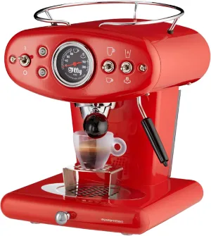 Illy X1 Anniversary 1935 Espresso Single-Serve Machine for iperEspresso capsules with Milk Frother Steam Wand (Red)