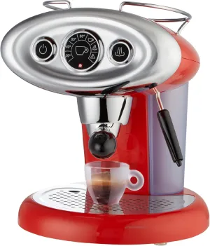 Illy X7.1 Espresso Single-Serve Machine, Barista Quality Espresso Machine for iperEspresso capsules with Milk Frother Steam Wand (Red)