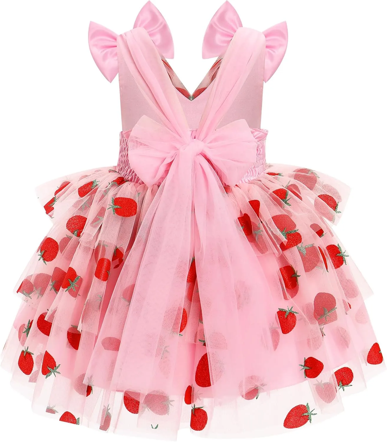 IMEKIS Toddler Girls Butterfly Birthday Dress Rainbow Tulle Formal Wedding Party Ruffle Tutu Dresses Photo Shoot