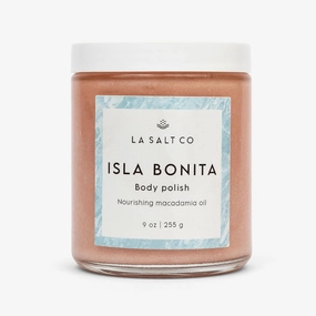 Isla Bonita Exfoliating Body Polish Scrub, 9 oz | Hydrating and Moisturizing for Rough, Dry Skin | Light Tropical Floral Scent | 100% Vegan and Certified Cruelty Free