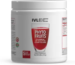 IVL - Phyto Fruits Superfood Powder - Support Energy - Digestive & Probiotic - Antioxidant - Vegan - 40 Fruits and Nutrients Plus 6 Probiotic Strains (30 Servings, 8.88 oz)