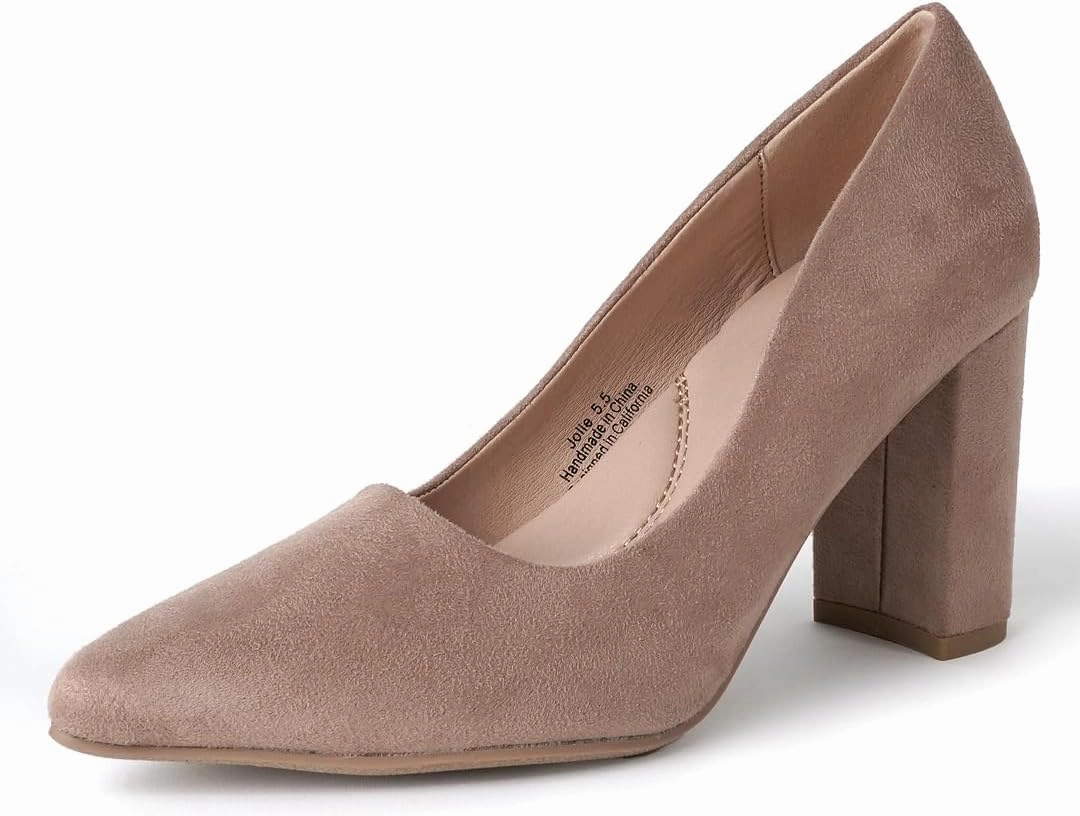 J. Adams Jolie Heels for Women - Closed Pointed Toe Mid Block Heel Classic Pumps
