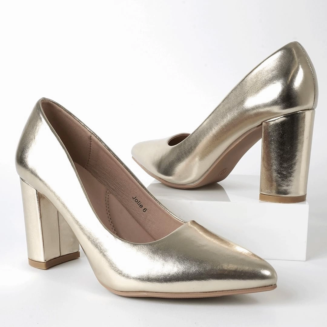 J. Adams Jolie Heels for Women - Closed Pointed Toe Mid Block Heel Classic Pumps