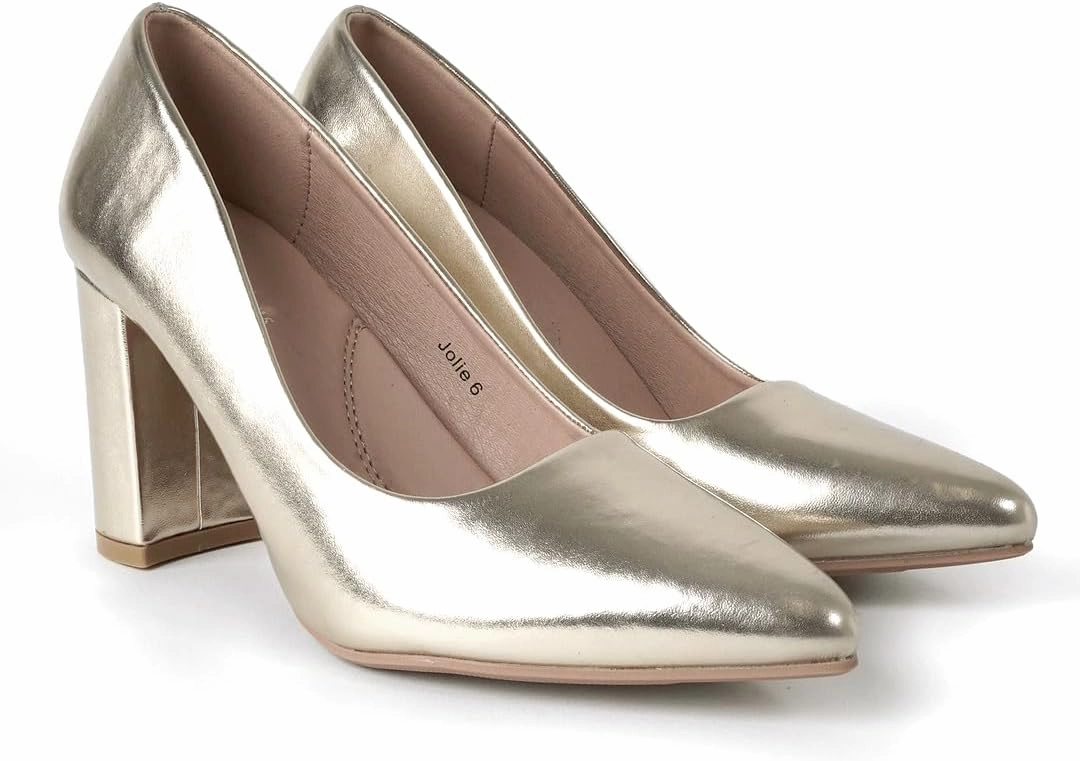 J. Adams Jolie Heels for Women - Closed Pointed Toe Mid Block Heel Classic Pumps