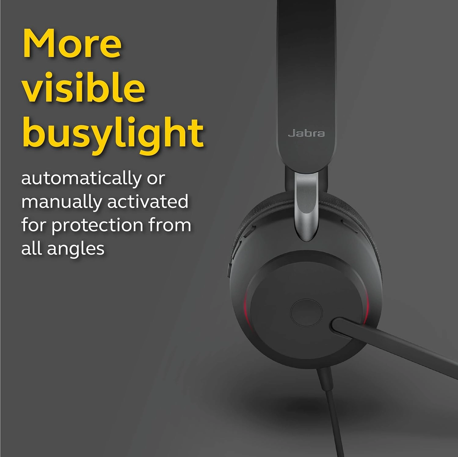Jabra Evolve2 40 UC Wired Headphones, USB-C, Mono, Black – Telework Headset for Calls and Music, Enhanced All-Day Comfort, Passive Noise Cancelling Headphones, UC-Optimized with USB-C Connection
