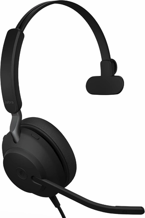 Jabra Evolve2 40 UC Wired Headphones, USB-C, Mono, Black – Telework Headset for Calls and Music, Enhanced All-Day Comfort, Passive Noise Cancelling Headphones, UC-Optimized with USB-C Connection