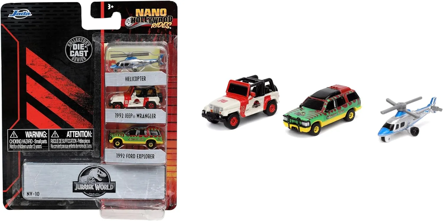 Jada Toys Nano Hollywood Rides Jurassic World 3 PK, Red