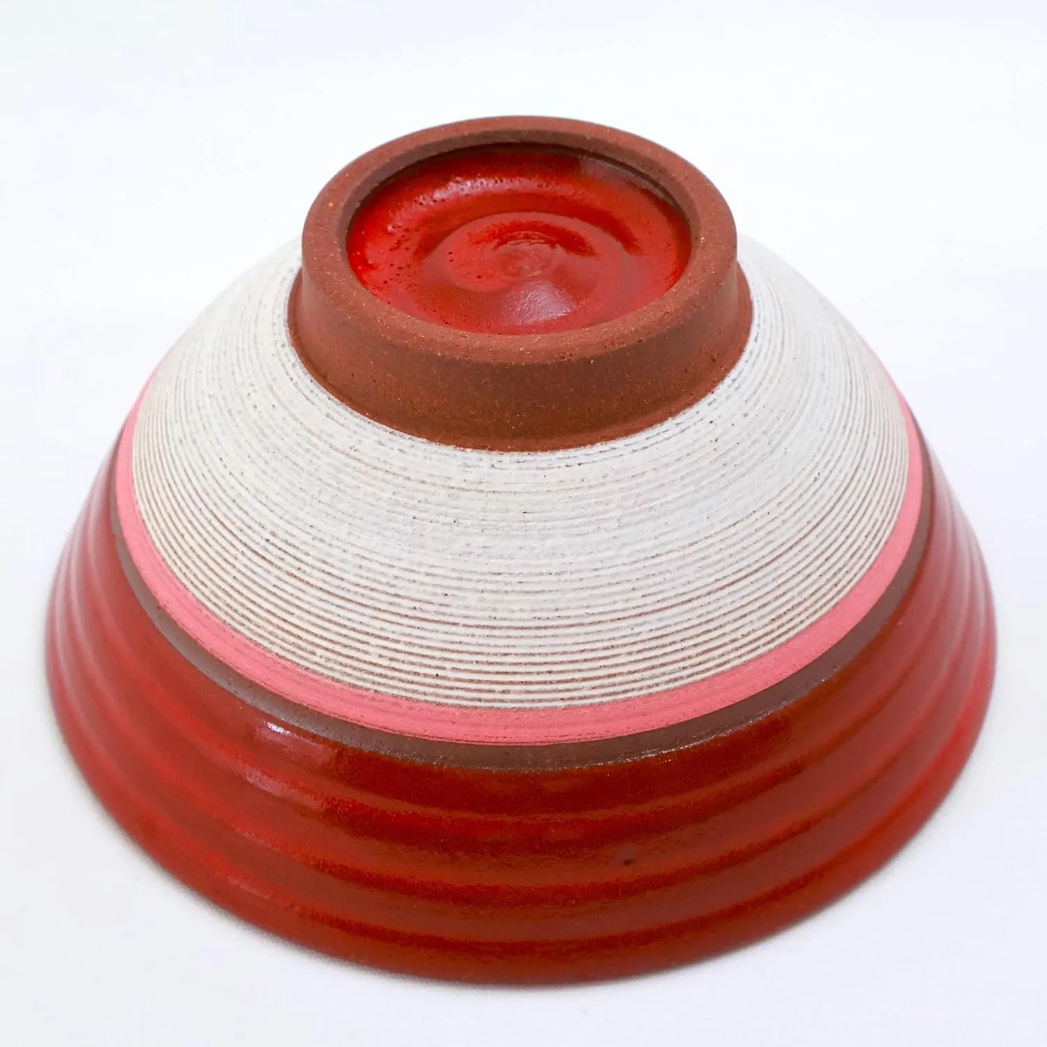 Japanese Handmade Rice Bowl – 4.5 inch Tamba Ware Chawan – Red Glaze – Made in Japan – by Chindai Kiln