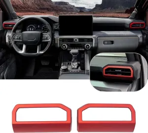 JDMCAR Dashboard Side Air Vent Outlet A/C Decorative Cover Trim Compatible with 2024 2025 Toyota Tacoma and 2025 Toyota 4Runner Accessories, Car Interior Trim Decoration Covers (2 PCS, Red)