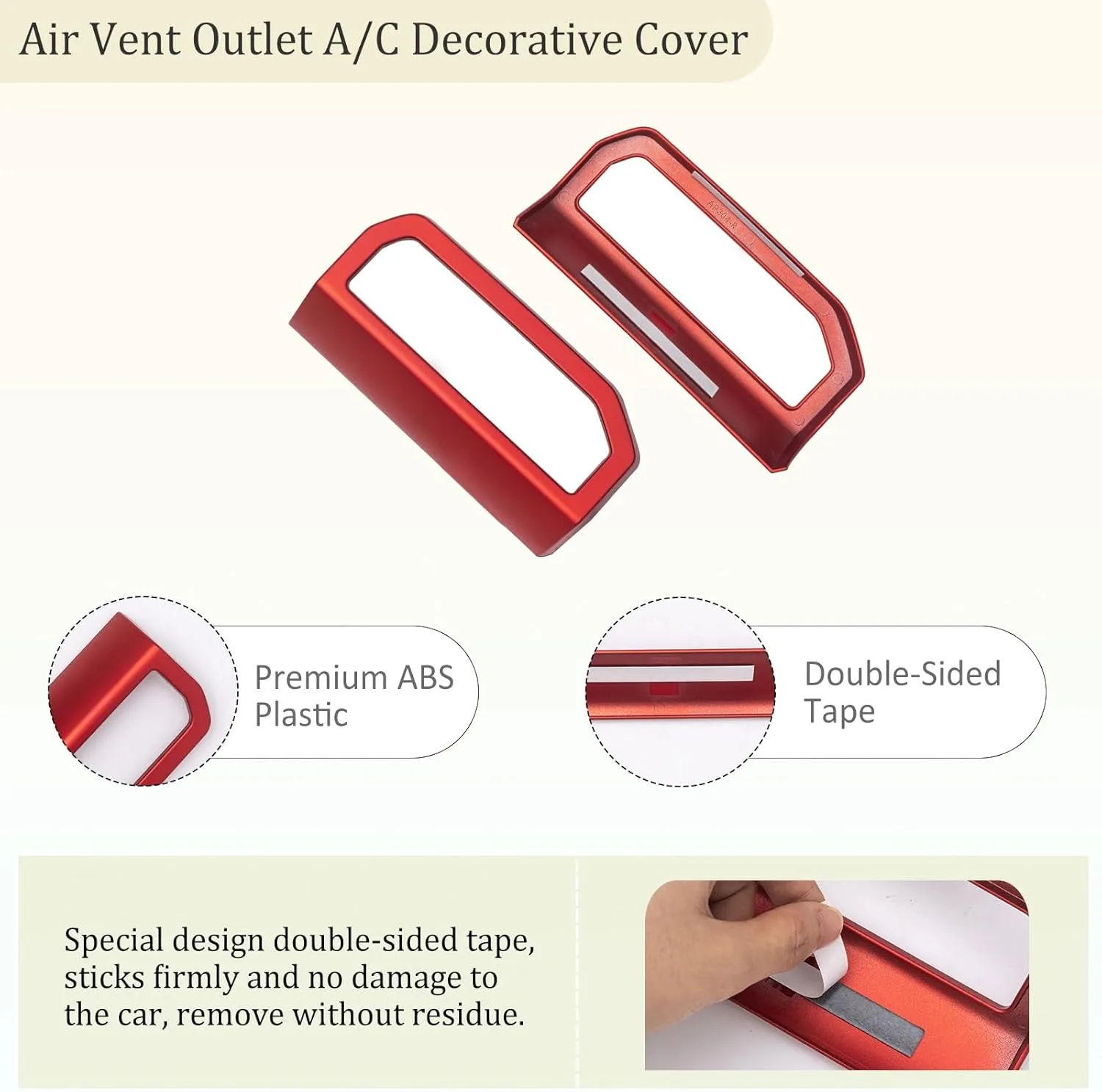 JDMCAR Dashboard Side Air Vent Outlet A/C Decorative Cover Trim Compatible with 2024 2025 Toyota Tacoma and 2025 Toyota 4Runner Accessories, Car Interior Trim Decoration Covers (2 PCS, Red)