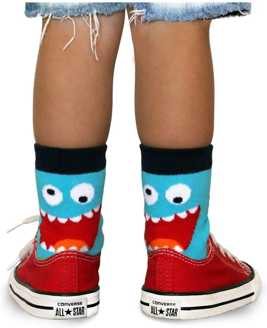 Jefferies Socks Boys' Monster Pattern Crew Socks 6 Pair Pack