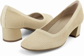 JENN ARDOR Low Chunky Heels Dress Shoes for Women Comfortable Knit Block Heeled Pumps Square Closed Toe Dressy Casual Wedding Party Prom Office Work Slip on Shoes