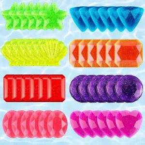 Jerify 48 Pcs Big Diving Gems Pool Colorful Big Dive Diamond Set Swimming Pool Treasure Precious Dive Gems for Summer Underwater Game Swimming Pool Bath Beach Decorations, 8 Styles