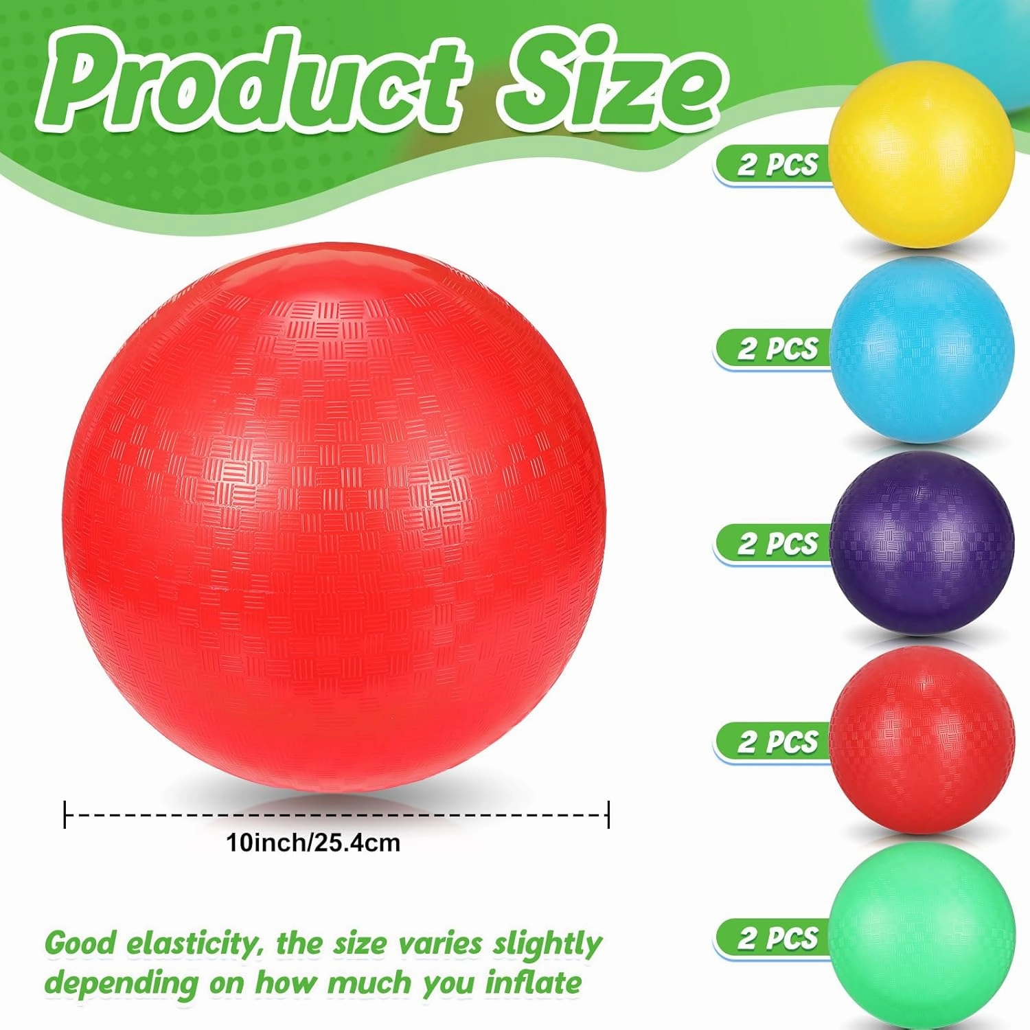 Jerify 10 Pcs Dodgeball Playground Balls Colorful Bouncy Balls Inflatable PVC Play Kickball Dodgeballs for Kids and Adults in Games, Gym, Yoga Exercises, School Party Supplies