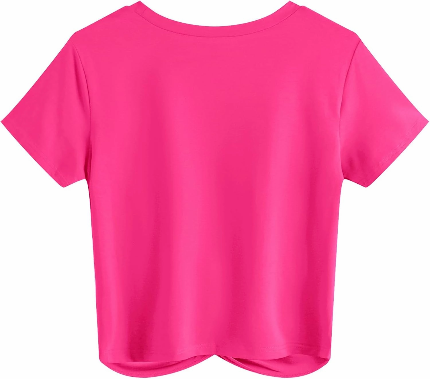 JINKESI Women's Summer Causal Short Sleeve Blouse Round Neck Crop Tops Twist Front Tee T-Shirt