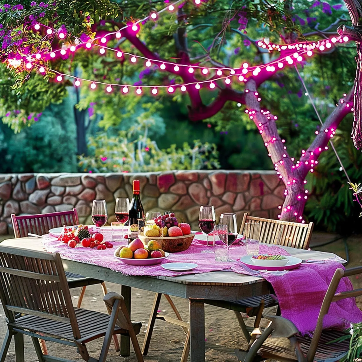 JMEXSUSS 100 LED Pink String Lights for Bedroom, Connectable Globe String Lights Indoor Plug in, 8 Modes 33ft Pink Christmas Fairy Light Withe Remote for Girl's Room, Valentines, Party Decoration