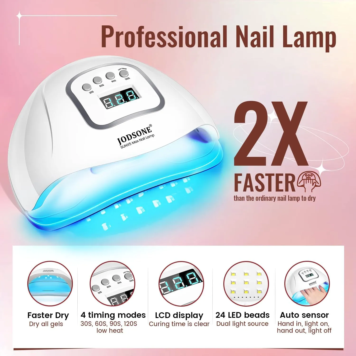 JODSONE Gel Nail Polish Kit with U V Light 32 Colors Gel Polish Nail   4 Functional Adhesive Bottles Kit Soak Off Manicure Tools Gifts for Women