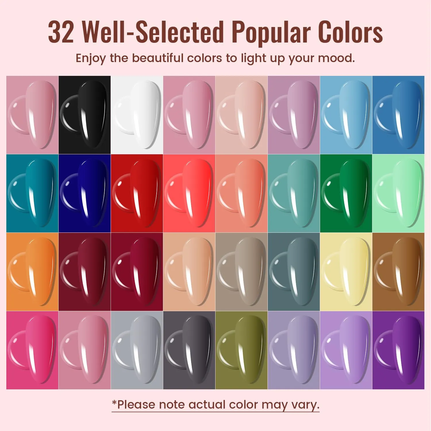 JODSONE Gel Nail Polish Kit with U V Light 32 Colors Gel Polish Nail   4 Functional Adhesive Bottles Kit Soak Off Manicure Tools Gifts for Women
