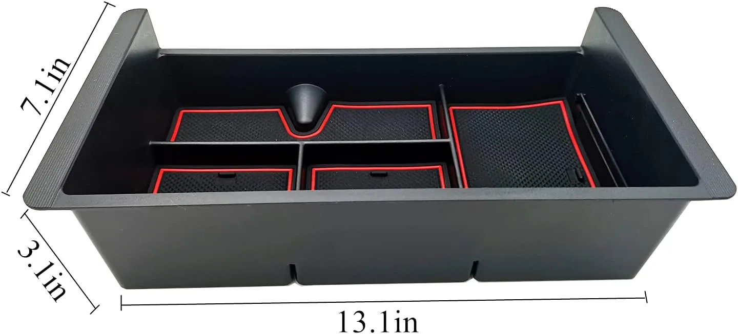 JOJOMARK Center Console Tray Organizer Compatible with 2014-2018 GMC Sierra Accessories, (2015-2020) Yukon/Chevy Tahoe Silverado Suburban, Armrest Storage Box Replaces 22817343 (Red)