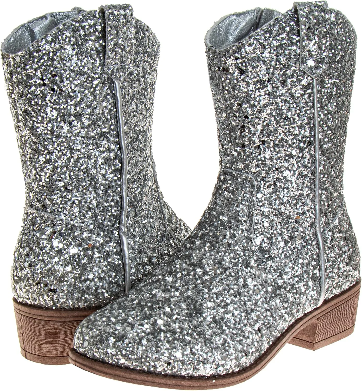 Josmo Glitter Girls Cowgirl Boots Mid Calf Boots Girl Cowboy Boots Size Little Kids/Big Kids