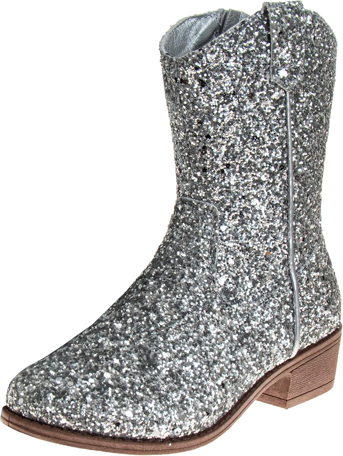 Josmo Glitter Girls Cowgirl Boots Mid Calf Boots Girl Cowboy Boots Size Little Kids/Big Kids