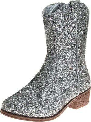Josmo Glitter Girls Cowgirl Boots Mid Calf Boots Girl Cowboy Boots Size Little Kids/Big Kids