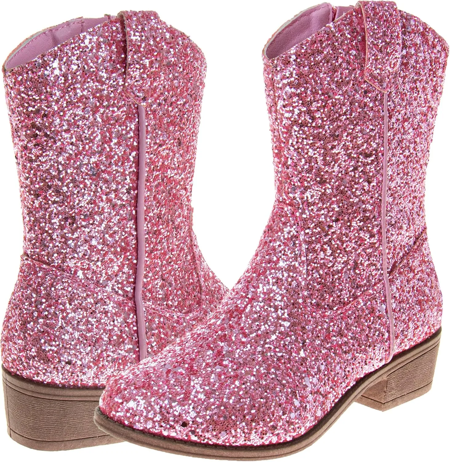 Josmo Glitter Girls Cowgirl Boots Mid Calf Boots Girl Cowboy Boots Size Little Kids/Big Kids