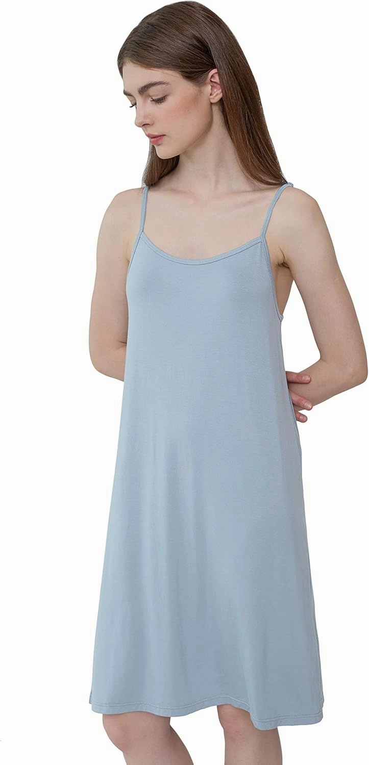 Joyaria Full Slip for Women Adjustable Spaghetti Strap Cami Under Dress Bamboo Viscose Slips Nightwears