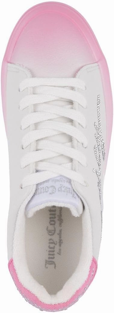 Juicy Couture Women's Platform Sneaker Glitter Script Logo – Casual Lace-Up Shoes for Everyday Style - Aurelie