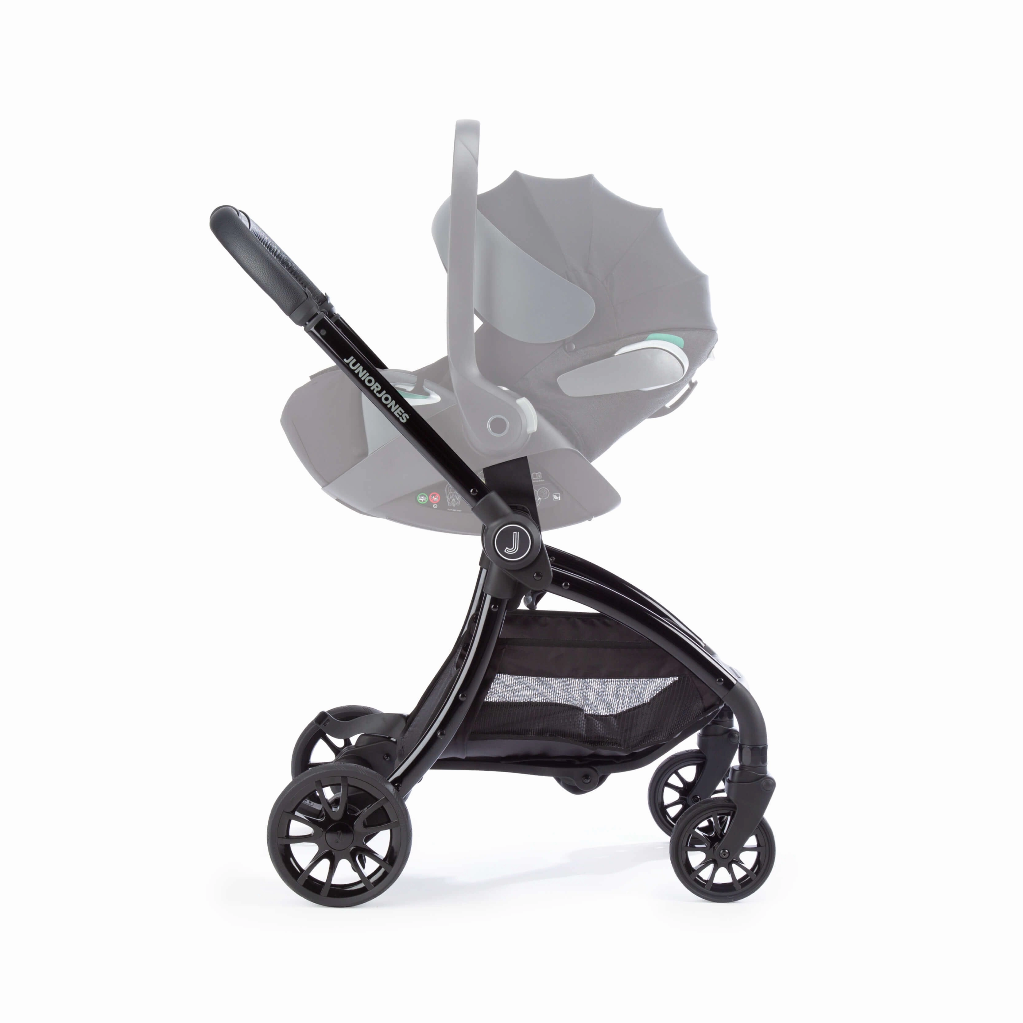 Junior Jones Aylo Rich Black 6pc Travel System inc Doona Blush Pink Car Seat