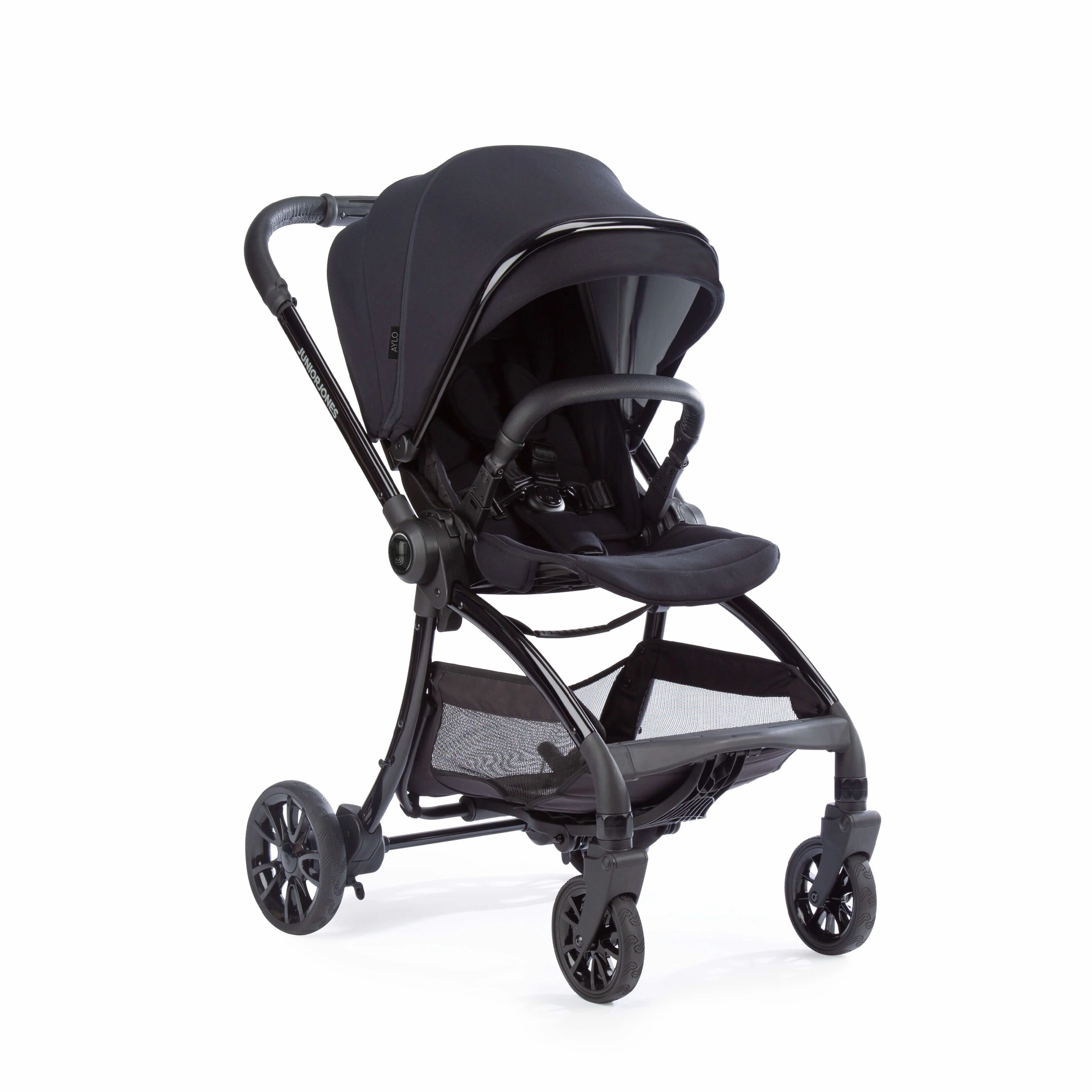 Junior Jones Aylo Rich Black 6pc Travel System inc Doona Blush Pink Car Seat