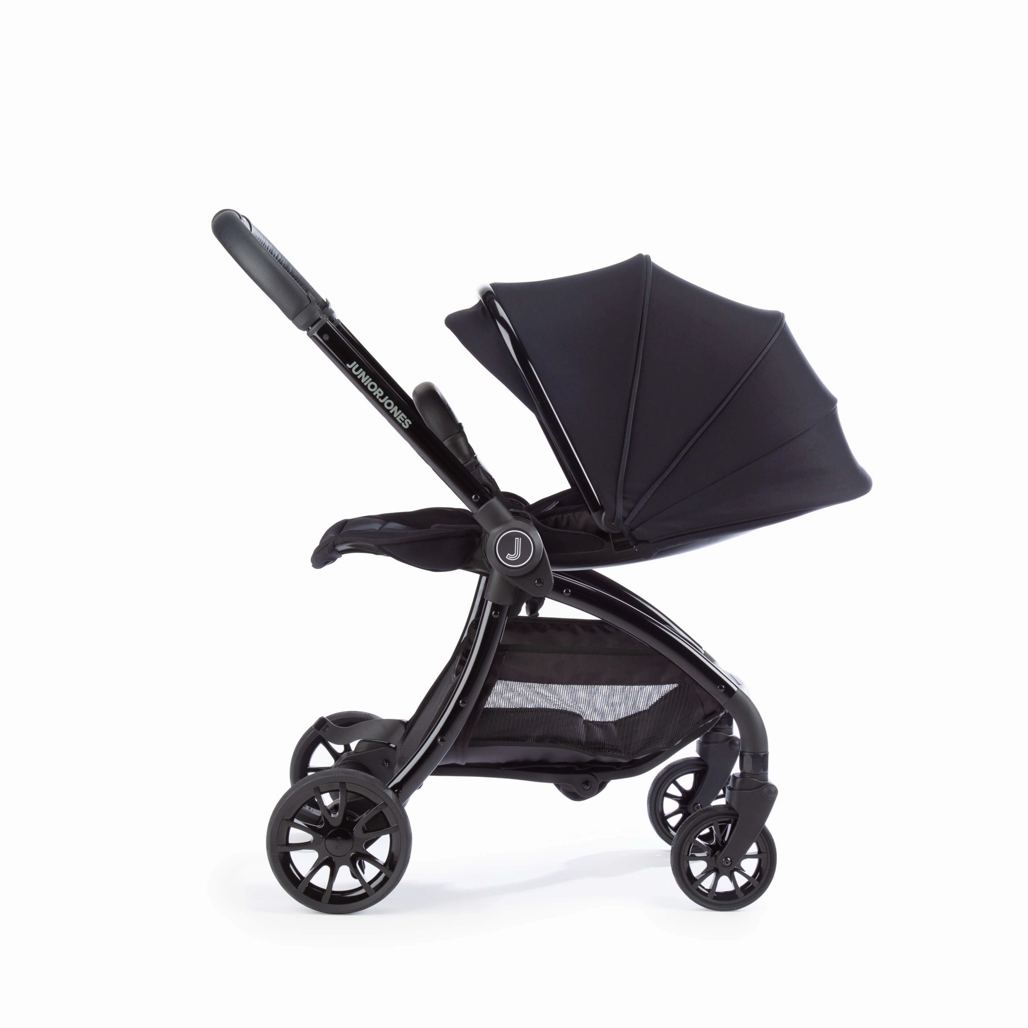 Junior Jones Aylo Rich Black 6pc Travel System inc Doona Blush Pink Car Seat