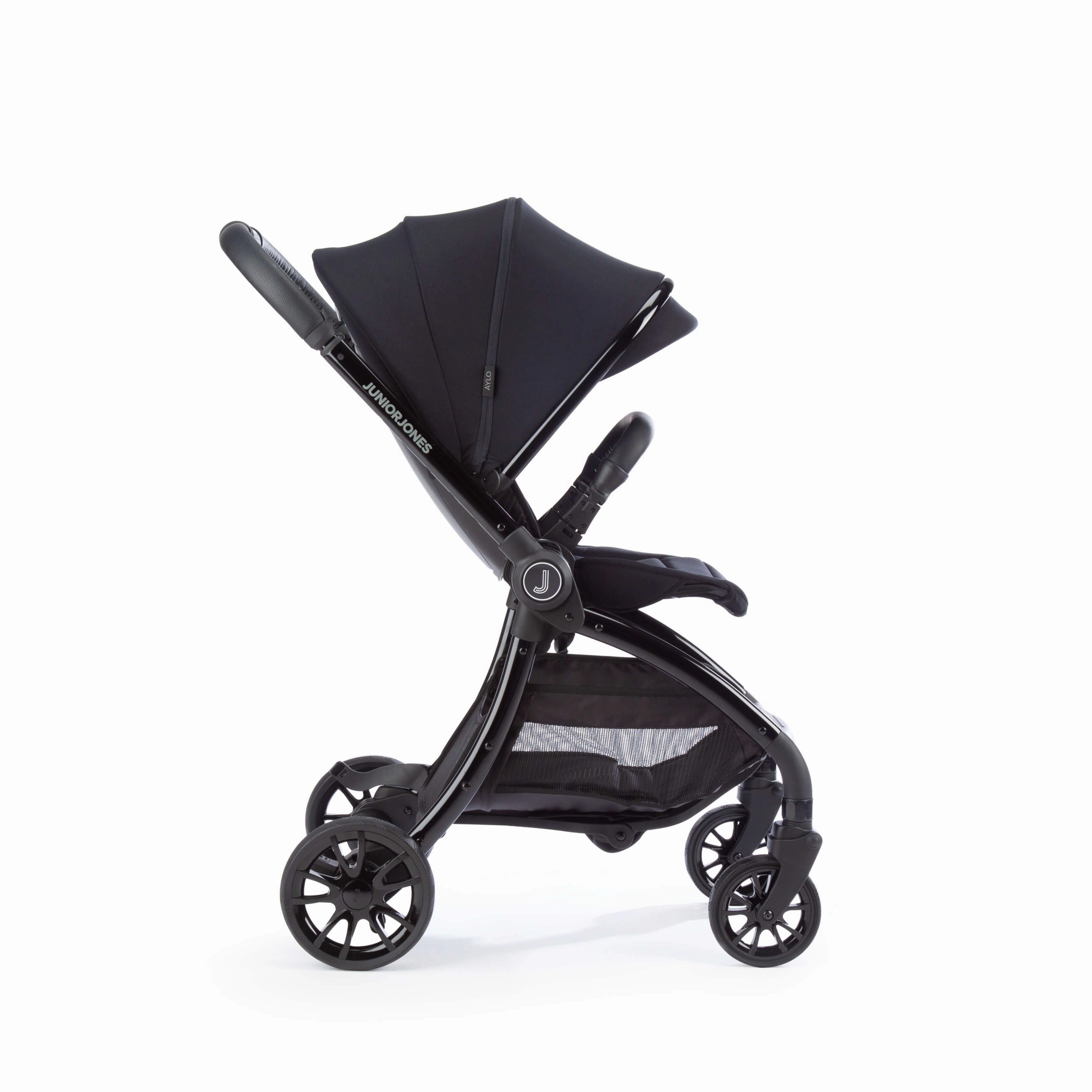 Junior Jones Aylo Rich Black 6pc Travel System inc Doona Blush Pink Car Seat