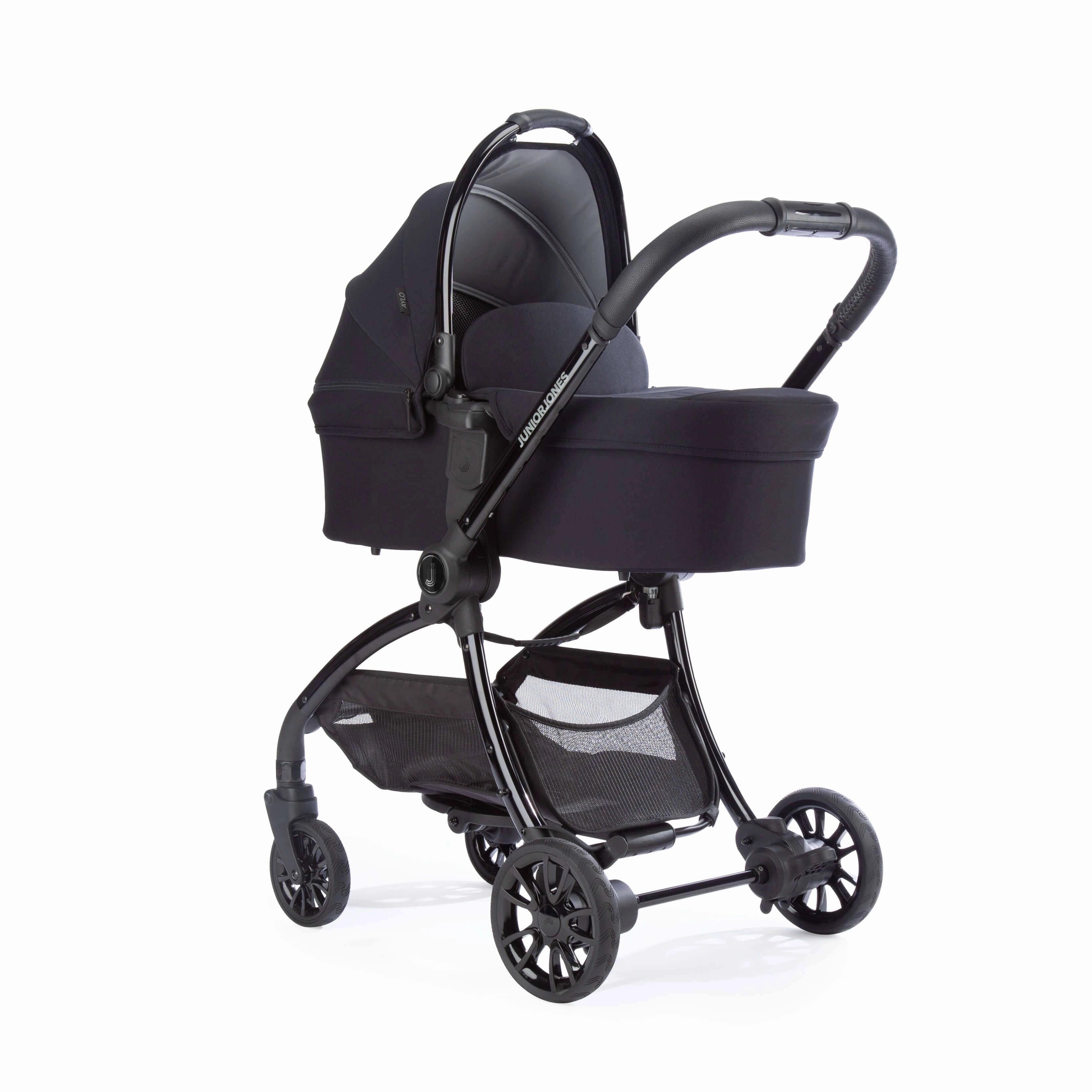 Junior Jones Aylo Rich Black 6pc Travel System inc Doona Blush Pink Car Seat
