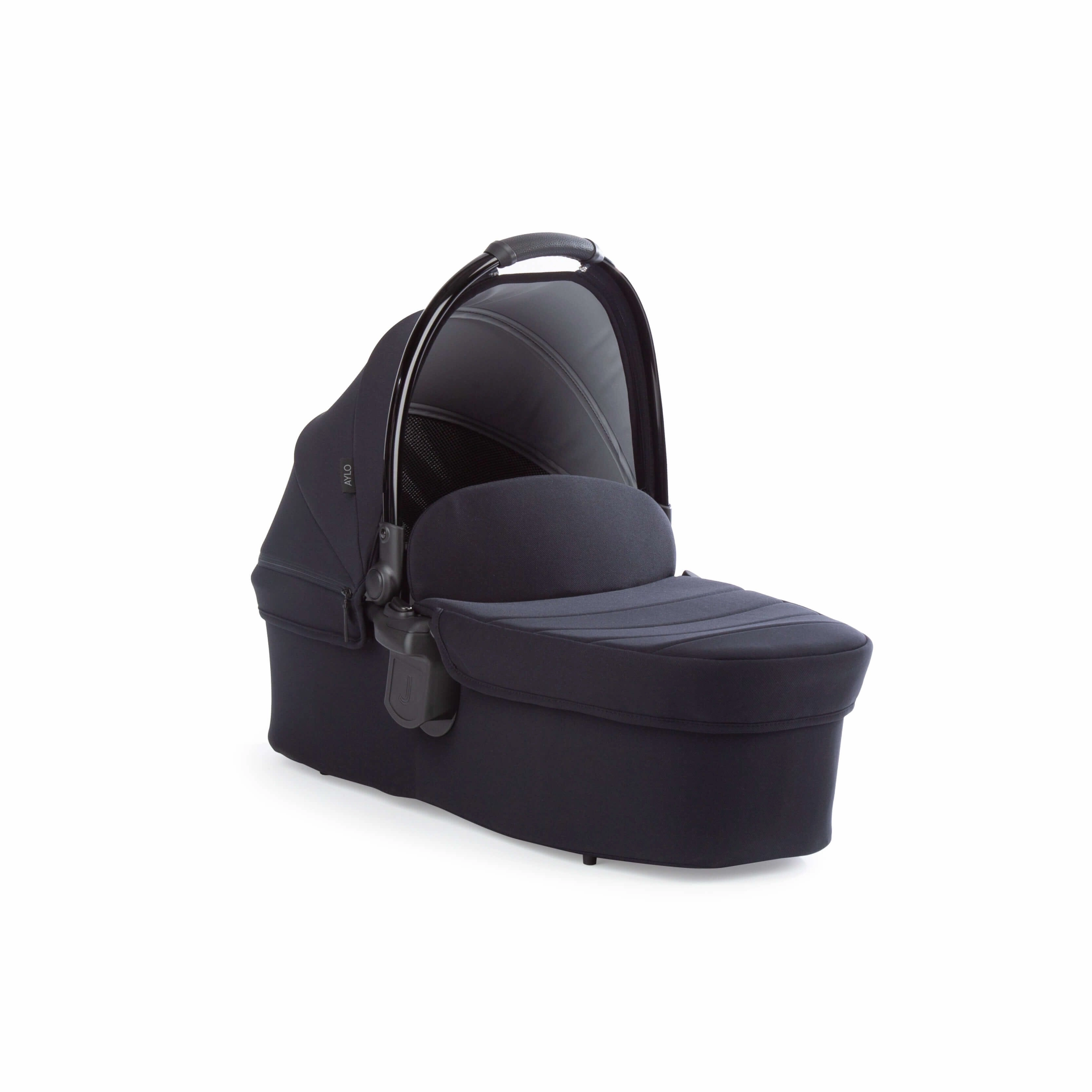 Junior Jones Aylo Rich Black 6pc Travel System inc Doona Blush Pink Car Seat