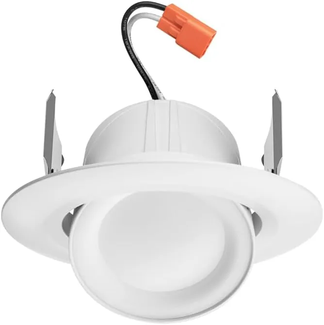 Juno RB4AC RGBW MW M6 RetroBasic Connect Adjustable LED Downlight, Dynamic Color Red, Green, Blue, White, Includes E26 Socket Adaptor, Matte White, 4-Inch