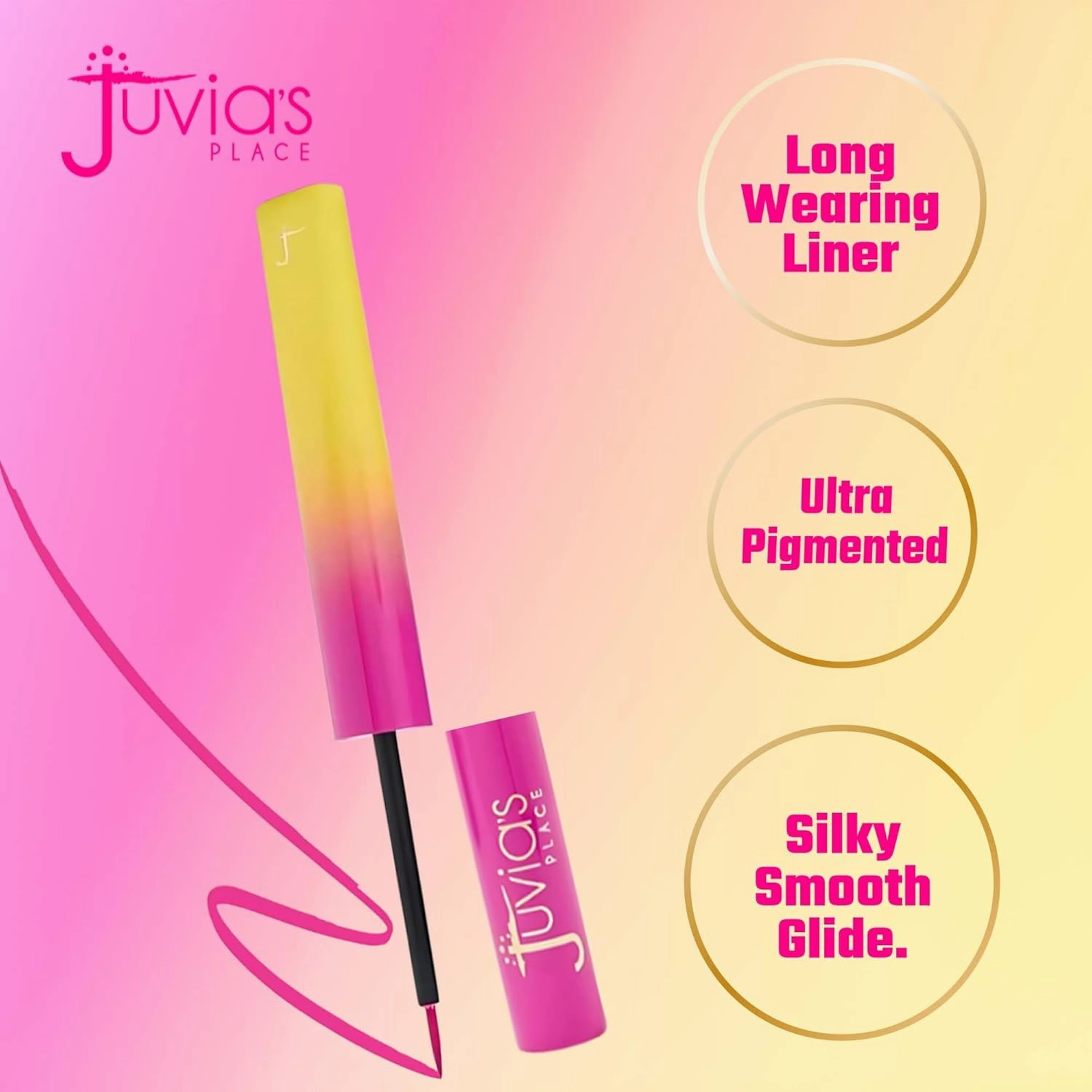 Juvia's Place Garden Of Juvia's Liquid Liner Pink Hibiscus - Bright Fushia Pink, Long-lasting, Intense Color Liquid Makeup, Cruelty-free, Smudge-proof Makeup