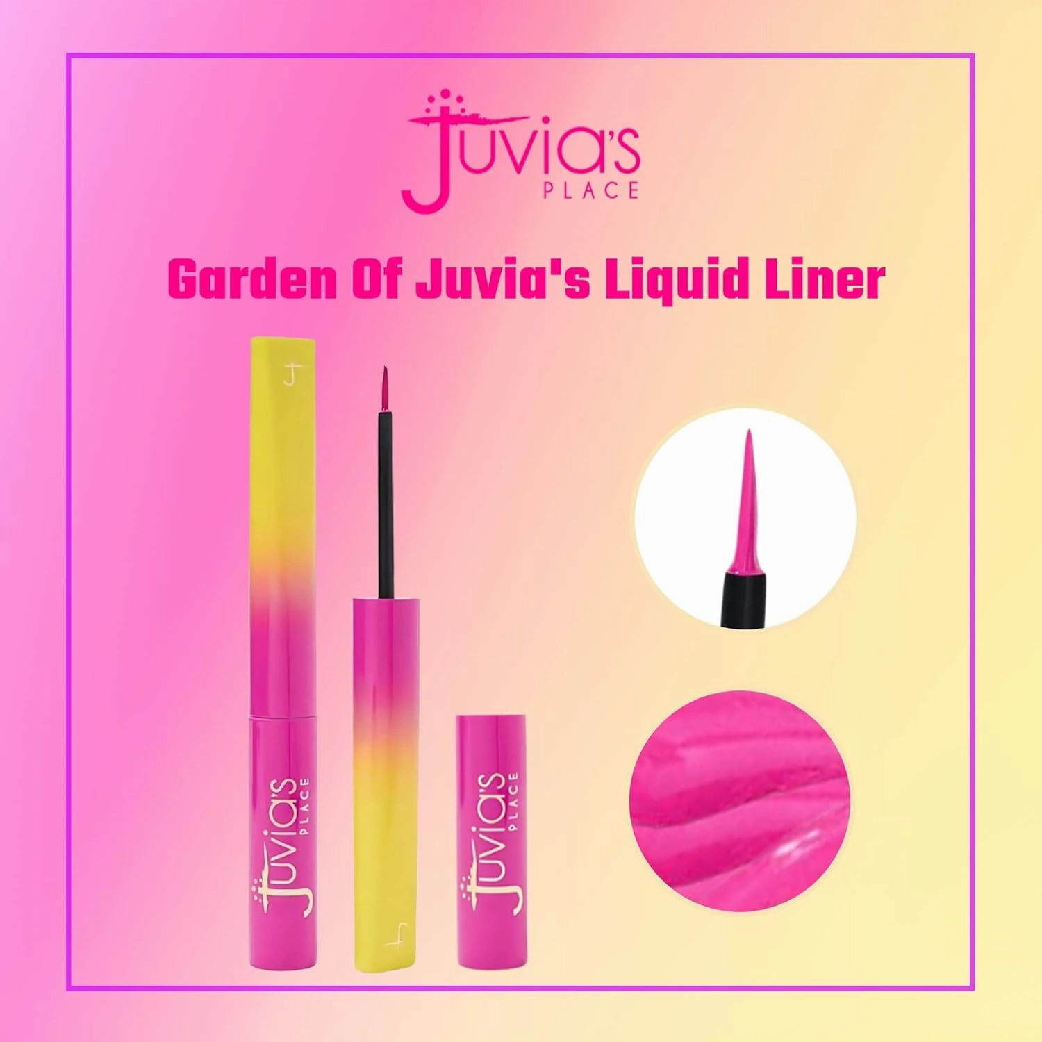 Juvia's Place Garden Of Juvia's Liquid Liner Pink Hibiscus - Bright Fushia Pink, Long-lasting, Intense Color Liquid Makeup, Cruelty-free, Smudge-proof Makeup