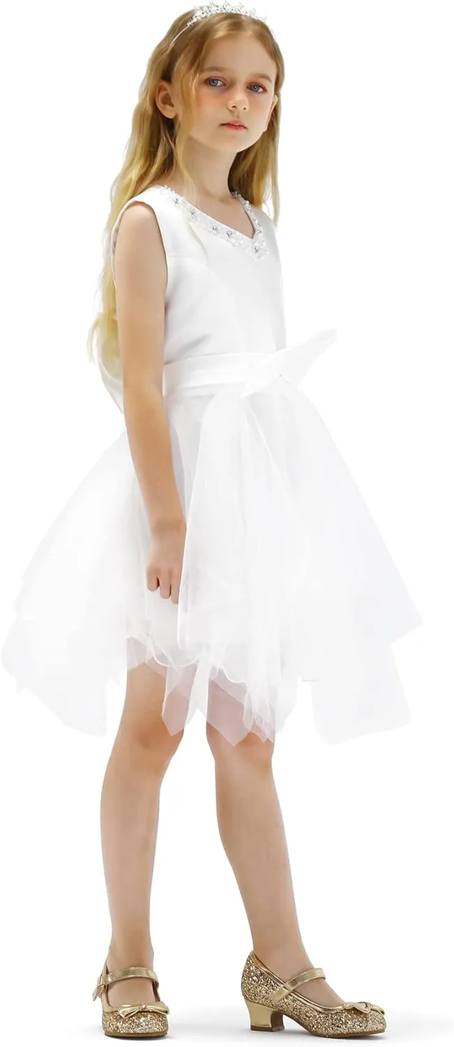K KomForme Girl's Dress Shoes Mary Jane Glitter 1.5 in Low Heel Wedding Party Princess Shoes for Toddler/Little/Big Kids
