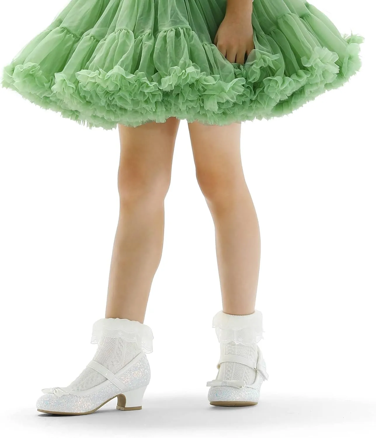 K KomForme Girl's Dress Shoes Mary Jane Glitter 1.5 in Low Heel Wedding Party Princess Shoes for Toddler/Little/Big Kids